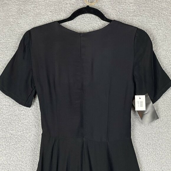 STAUD Jumpsuit Sz 2 Black Gabriella Wide Leg Luxury Designer Keyhole Front NWT - Picture 9 of 11